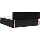 vidaXL Otomanski posteljni okvir z vzmetnicami črn 200x200 cm blago | Shoptok.si
