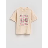 Reserved Ležerna majica s vezom - boja kože | shoptok.hr
