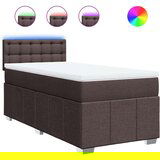 vidaXL Box spring postelja z vzmetnico temno rjava 80x200 cm blago, (21306607) | Shoptok.si