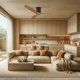  ZEVENTI - Stropni ventilator SPELLO Wi-Fi Tuya crna/hrast + daljinski upravljač | Eponuda.com