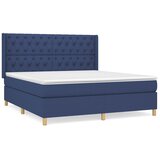  Krevet s oprugama i madracem plavi 160x200 cm od tkanine | shoptok.hr