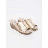 GOODIN Golden women's wedge flip-flops | shoptok.hr