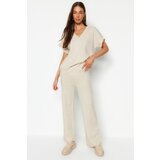 Trendyol Stones Soft Textured V-Neck Knitwear Top-Top Set Cene