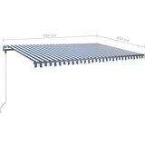  Tenda na ručno uvlačenje LED 500 x 350 cm plavo-bijela | shoptok.hr