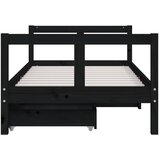  Okvir za dječji krevet s ladicama crni 80 x 160 cm od borovine | shoptok.hr