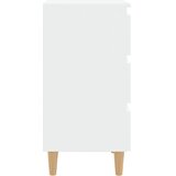  Noćni ormarić s nogama od masivnog drva bijeli 40 x 35 x 69 cm | Eponuda.com