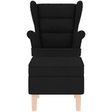  Stolica za ljuljanje od tkanine s osloncem za noge crna | shoptok.hr