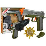 Policijski set za igru - Pištolj 20 cm, Značka, Zviždaljka, Futrola, Svjetlosni efekti, Zvuk | shoptok.hr