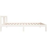  Posteljni okvir bel iz trdnega lesa 90x200 cm, (20645699) | Shoptok.si