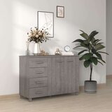  Komoda HAMAR svetlo siva 113x40x80 cm trdna borovina, (20656101) Cene