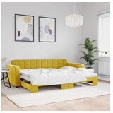 vidaXL Dnevni krevet na razvlačenje žuti 80 x 200 cm baršunasti | shoptok.hr