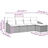  Set vrtnih kauča s jastučićima smeđi poli ratan | shoptok.hr