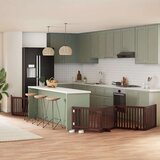 vidaXL Ograda za pse z vrati zložljiva 8 panelov rjava 640 cm les | Shoptok.si
