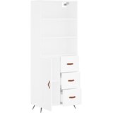  Visoka komoda bijela 69,5x34x180 cm konstruirano drvo Slike
