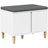  Klupa za hodnik s jastukom s pohranom Bijeli 60 x 38 x 46 cm | shoptok.hr