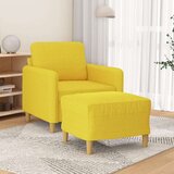  Fotelja s tabureom svjetložuta 60 cm od tkanine | shoptok.hr