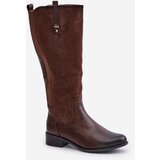 Boto PE2 Women's Insulated Knee-High Boots With Zipper Brown Ivasira | shoptok.hr