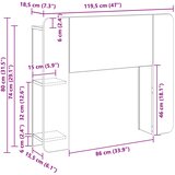  Glava kreveta s ormarićem Zanatski Hrast 119,5 x 18,5 x 80 cm | Eponuda.com