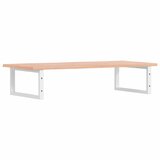 Zidna polica za umivaonik od čelika i masivne hrastovine Smeđa 100 x 50 x 2 cm | shoptok.hr