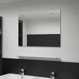  Zidno ogledalo s policom 80 x 60 cm od kaljenog stakla