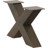  Noge za klub stolić u obliku slova X, 2 kom, prirodni čelik, 50 x (30-31) cm, čelik | shoptok.hr