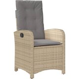 Maison Chic Nastavljiv Vrtni Stoli - Stol za vrt z blazino bež poli ratan JS42, (21877487) | Shoptok.si