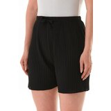 Dewberry 27145 Ribbed Drawstring Jersey Shorts-BLACK | Shoptok.si