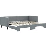  Dnevni krevet na razvlačenje svjetlosivi 80 x 200 cm od tkanine | Eponuda.com