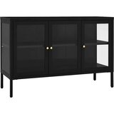  Komoda crna 105 x 35 x 70 cm od čelika i stakla | shoptok.hr
