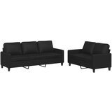 vidaXL 2-dijelni set sofa s jastucima crni od umjetne kože | shoptok.hr