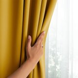 Restilo zasłona BLACKOUT kolor musztardowy szarfa upinająca styl klasyczny taśma materiał blackout 200x175 | shoptok.hr
