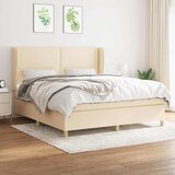  Krevet s oprugama i madracem krem 180x200 cm od tkanine | shoptok.hr