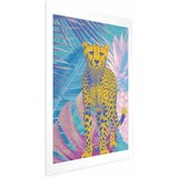  Plakat - Exotic Leopard - colorful portrait of a cheetah against tropical leaves 60x90 Bez okvira | shoptok.hr