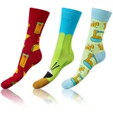 Bellinda CRAZY SOCKS 3x - Funny crazy socks 3 pairs - dark brown - light blue - light green