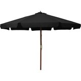  Vrtni suncobran s drvenom šipkom 330 cm crni | shoptok.hr