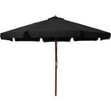  Zunanji senčnik z lesenim drogom 330 cm črn | Shoptok.si