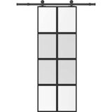 vidaXL Drsna vrata z opremo 76x205 cm kaljeno steklo in aluminij | Shoptok.si