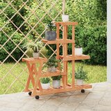  Stalak za cvijeće s kotačima 95x25x101 cm od masivne jelovine | shoptok.hr