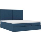 vidaXL Otomanski posteljni okvir z vzmetnico moder 160x200 cm blago | Shoptok.si