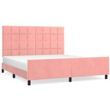  Posteljni okvir z vzglavjem roza 160x200 cm žamet, (20903074) | Shoptok.si