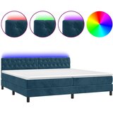  box spring s madracem LED tamnoplavi 200x200 cm baršun | shoptok.hr