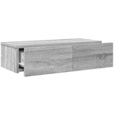 vidaXL Stenska polica s predali siva sonoma 60x26,5x15 cm inž. les | Shoptok.si