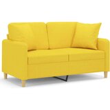  Kavč dvosed z blazinami svetlo rumen 120 cm blago | Shoptok.si