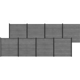  Set ograde 1391 x 186 cm WPC i aluminij Siva | shoptok.hr