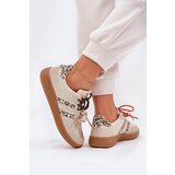 Boto Women's Sneakers With Double Lacing Leopard Beige Ollabes | shoptok.hr