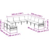 vidaXL Vrtna sedežna garnitura 9 pcs Antracitna Jeklo | Shoptok.si