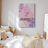  Slika - Beauty in the Eyes - Inspirational Quote with Pink Bust and Flowers 60x90 Akustična | shoptok.hr