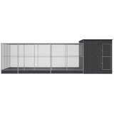  Kavez za ptice s produžetkom srebrni 704x303x216 cm čelični | shoptok.hr