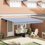 Tenda Retraktilna tenda Modra in bela 400 × 300 cm Platno in aluminij, (5000206824) Cene