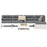  6-dijelni set vrtnih sofa bijeli od masivne borovine Cijene